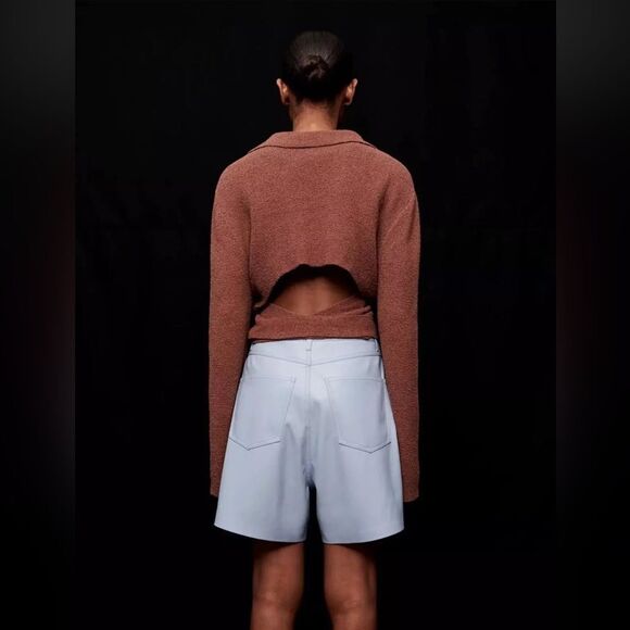 Nanushka Rosalie Tie Front Sweater in Nutmeg Medium - Picture 3 of 7